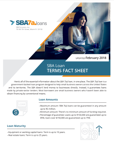 Fact Sheet for SBA 7(a) Loans